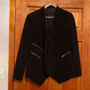 Zara Zipper Draped Blazer
